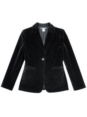 Banana Republic Black Velvet Blazer Size 10 Tailored Classic